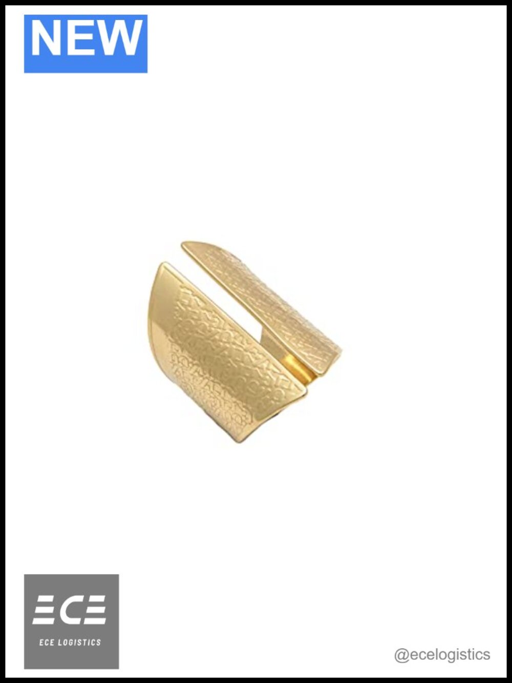 18K Gold Plated Hebrew Kabbalah Adjustable Open Ring Statement